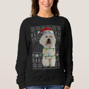 Xmas Ugly Sweater Style Santa Bichon Frise Dog Chr