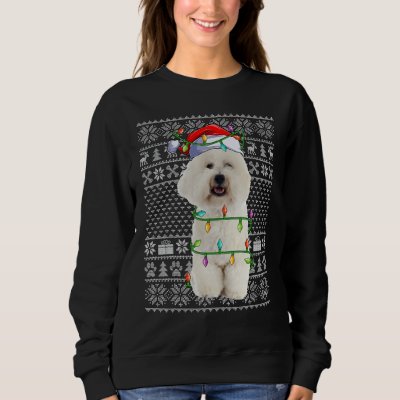 Xmas Ugly Sweater Style Santa Bichon Frise Dog Chr