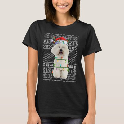 Xmas Ugly Sweater Style Santa Bichon Frise Dog Chr