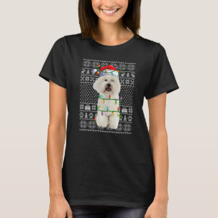 Xmas Ugly Sweater Style Santa Bichon Frise Dog Chr