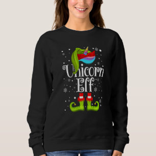 Xmas Unicorn Elf Matching Christmas  Elves Kids Sweatshirt
