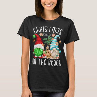 Xmas Vacation Gnome Motif Christmas On Beach T-Shirt