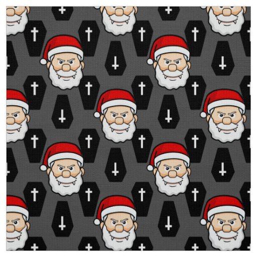 xmas vampire santa claus coffins fabric