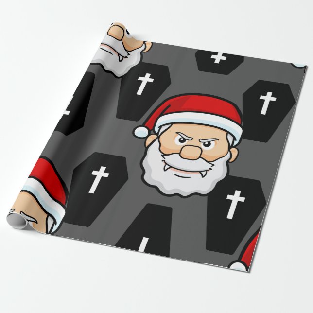 xmas vampire santa claus coffins wrapping paper (Unrolled)