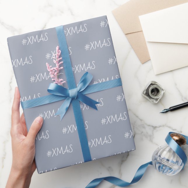 XMAS Violet and White Personalized Wrapping Paper (Gifting)