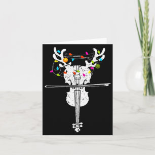 Xmas Violinist Reindeer Christmas Violin Card