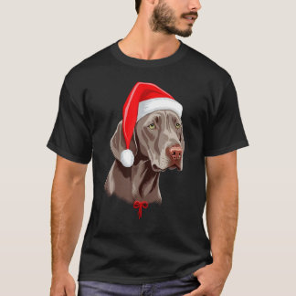 Xmas Weimaraner Santa on Christmas Weimaraner T-Shirt