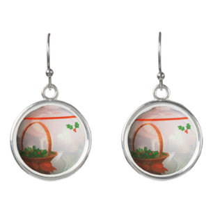 xmas white bulb earrings
