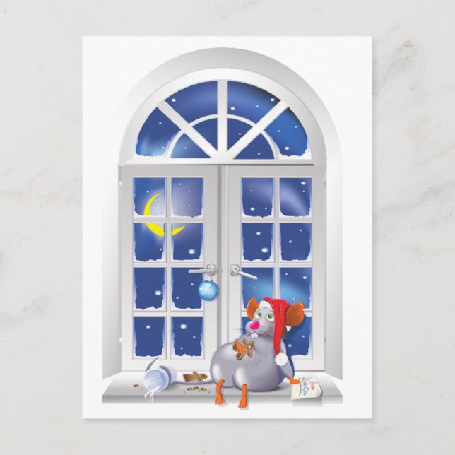 Xmas Window Holiday Postcard (Front)