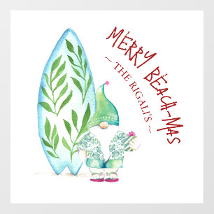 Xmas Window Stickers Tropical Beach-mas