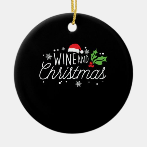 Xmas Wine And Christmas Ceramic Ornament