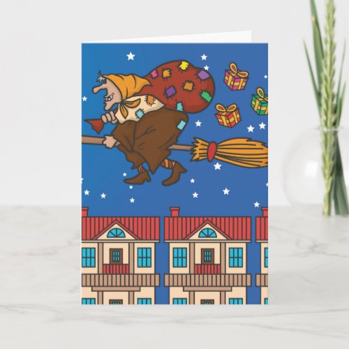 xmas witch Befana Holiday Card