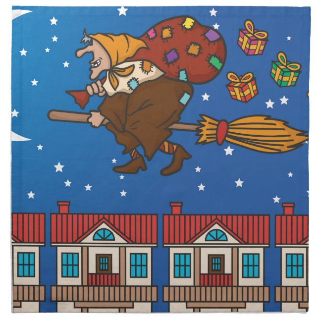 xmas witch Befana Napkin (Front)