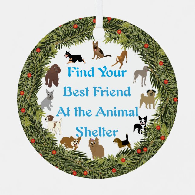 XMas Wreath Next Best Friend Metal Ornament (Front)