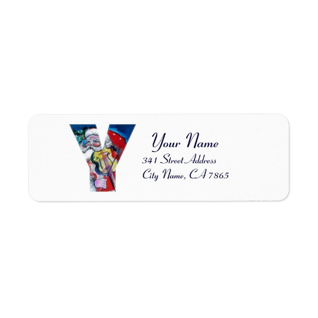 XMAS Y LETTER /SANTA  CLAUS WITH VIOLIN MONOGRAM LABEL (Front)