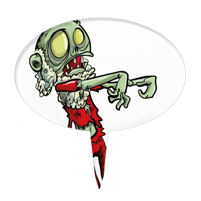 xmas zombie santa claus cake topper (Front)