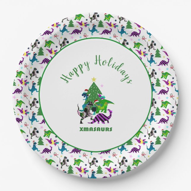 Xmasaurs Paper Plates (Front)