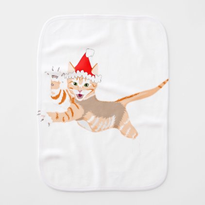 xmascat burp cloth