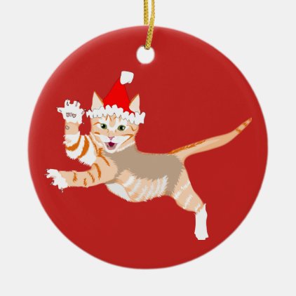 xmascat ceramic ornament