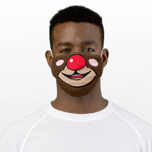 Xmask Red Nose Rudolf Reindeer Adult Cloth Face Mask