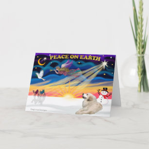 XmasSunrise - Great Pyrenees 1 Holiday Card