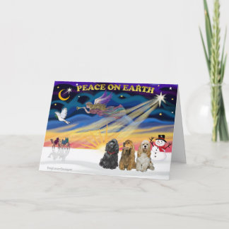 XmasSunrise-Three Cocker Spaniels Holiday Card