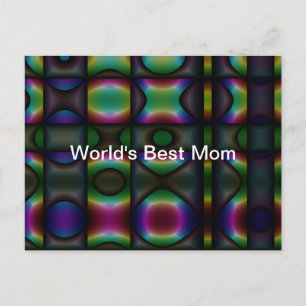 XO Abstract Digital Art, World's Best Mom Postcard