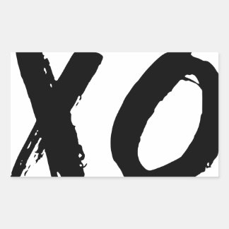XO Brush Minimal Rectangular Sticker