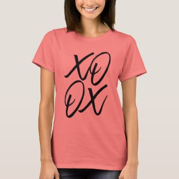 Xo Brushed Script T-shirt by PinkMoonDesigns at Zazzle