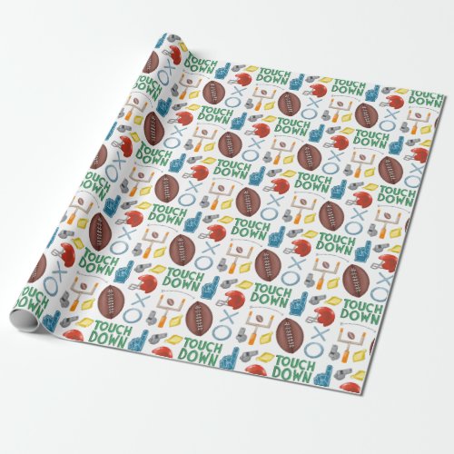 XO Football Season Touchdown First Down Tailgate Wrapping Paper