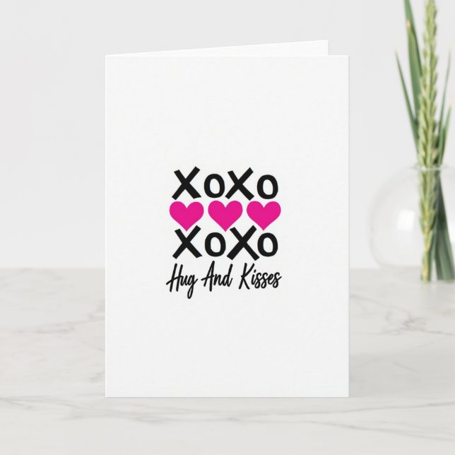 Xo Heart Pattern Greeting Card (Front)