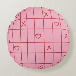 XO Hearts Round Pillow