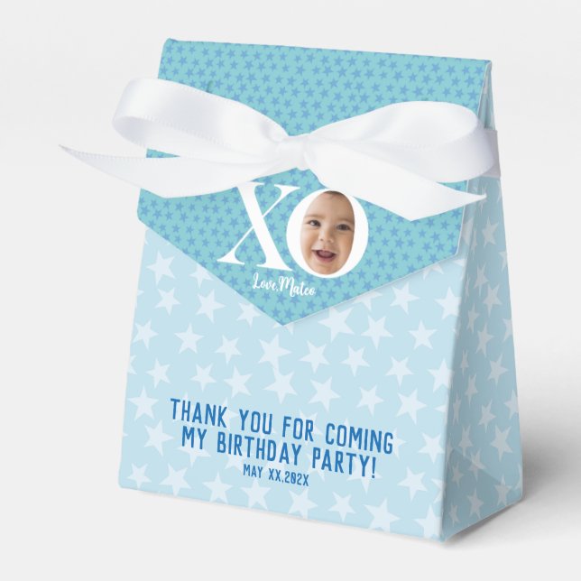 XO | Personalized funny boy face birthday party Favor Boxes (Front Side)