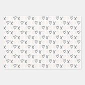 Xo Valentines Hearts Pattern Wrapping Paper Sheets (Front)