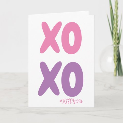 XO XO KISSYOU Valentines Day  Holiday Card