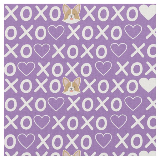 Xo xo love doggy. Sweet heart. Pastel pink Fabric