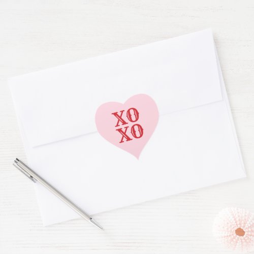 XO XO pink red cute modern typography Heart Sticker