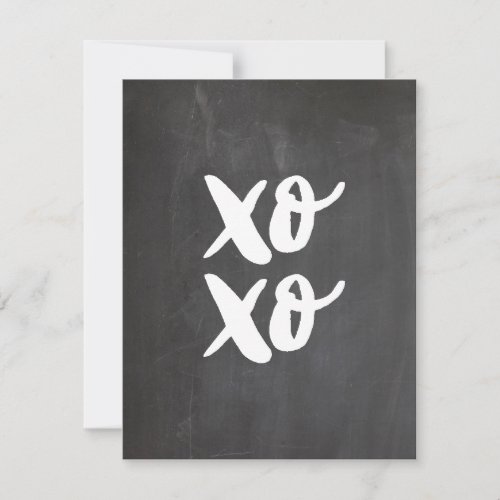 XO XO Valentines day hugs and kisses Chalkboard Holiday Card