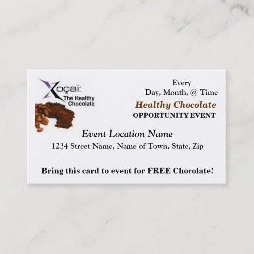 Customizable Xocai Biz Card (2), EveryDay, Month, @ Time, He... Business Card