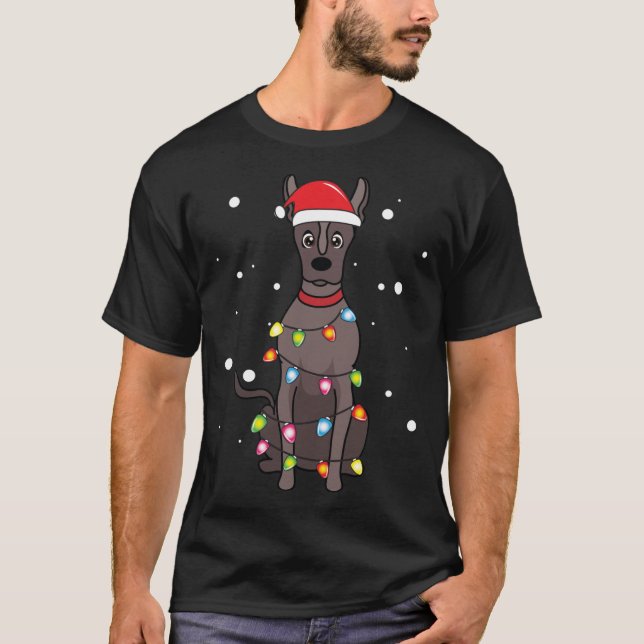 Xolo Christmas Lights Mom Dad Dog Gift T-Shirt (Front)