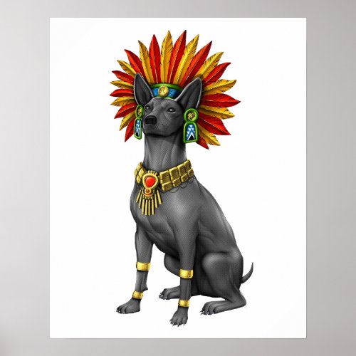 Xolo Dog Aztec Warrior Poster