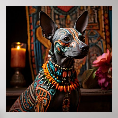 Xoloitzcuintle in the Altar Day of the Dead Poster