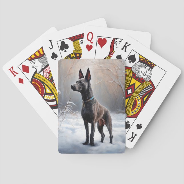 Xoloitzcuintli Let It Snow Christmas Poker Cards (Back)