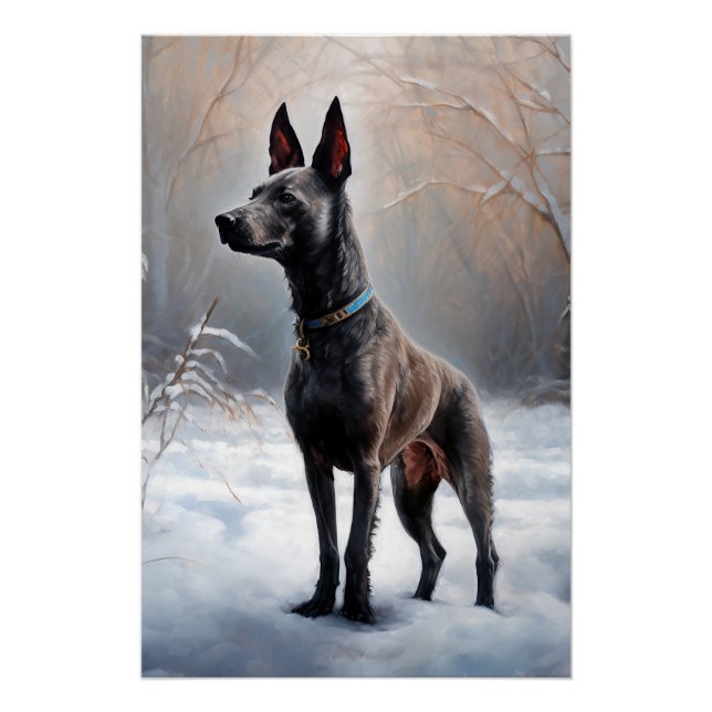 Xoloitzcuintli Let It Snow Christmas Poster (Front)