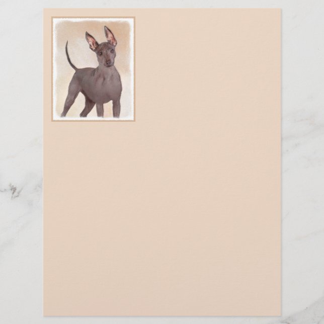 Xoloitzcuintli Painting - Cute Original Dog Art (Front)
