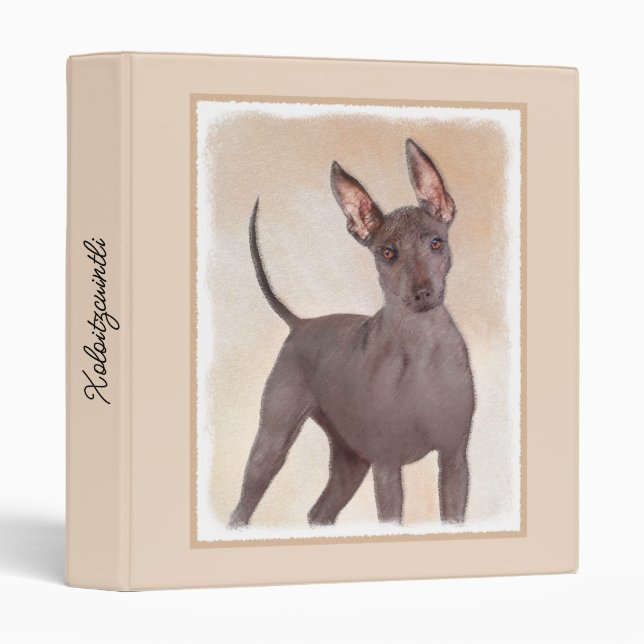 Xoloitzcuintli Painting - Cute Original Dog Art 3  Ring Binder (Front/Spine)