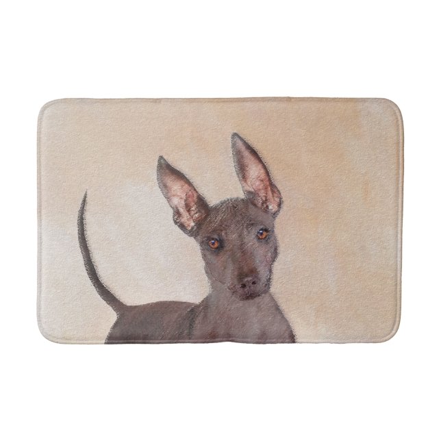 Xoloitzcuintli Painting - Cute Original Dog Art Bath Mat (Front)