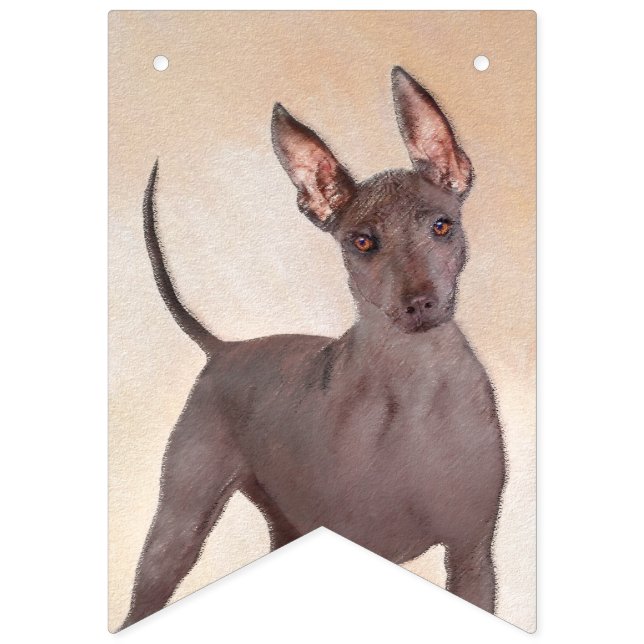 Xoloitzcuintli Painting - Cute Original Dog Art Bunting Flags (First Flag)