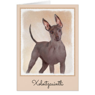 Xoloitzcuintli Painting - Cute Original Dog Art Cards
