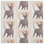 Xoloitzcuintli Painting - Cute Original Dog Art Fabric